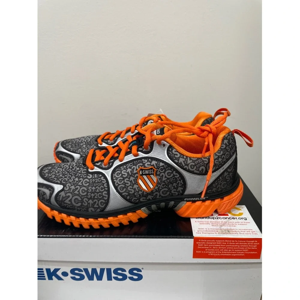 K-Swiss Kwicky Blade-Light SU2C Mens Running‎ Shoes 8 Orange Grey 02941044
